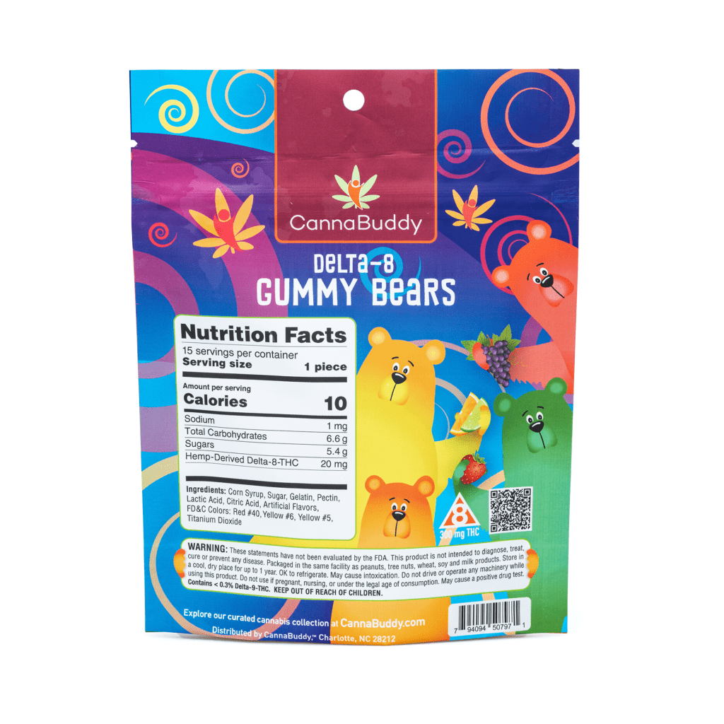 CannaBuddy Delta-8 Gummy Bears (300 mg Total Delta-8-THC)