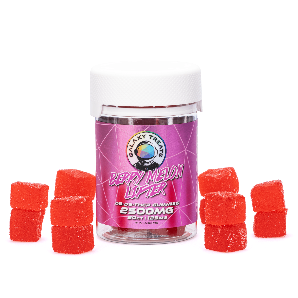 Delta 8 / Delta 9 / THCP Gummies – Berry Melon Lifter (2180 mg Delta-8-THC + 260 mg Delta-9-THC + 20 mg THCP